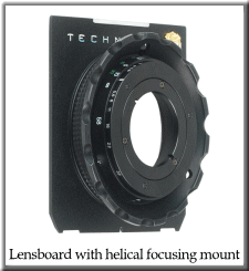 Lensboard with helical focusing mount